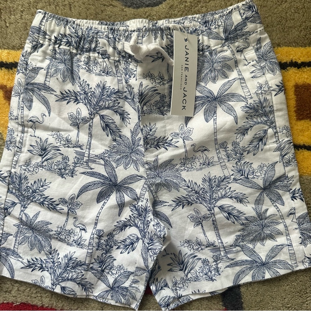 NWT Janie and Jack linen printed shorts